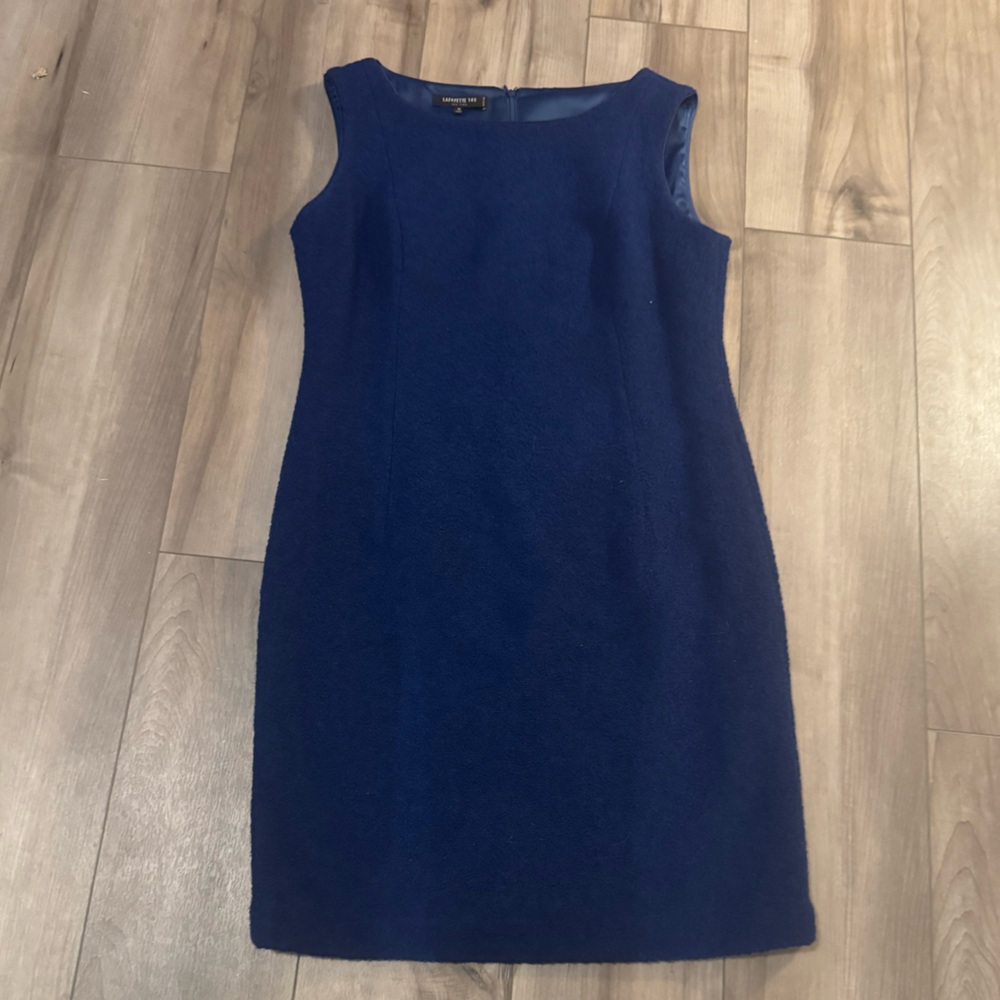 New Lafayette 148 New York Tweed sleeveless midi shift dress virgin wool staple